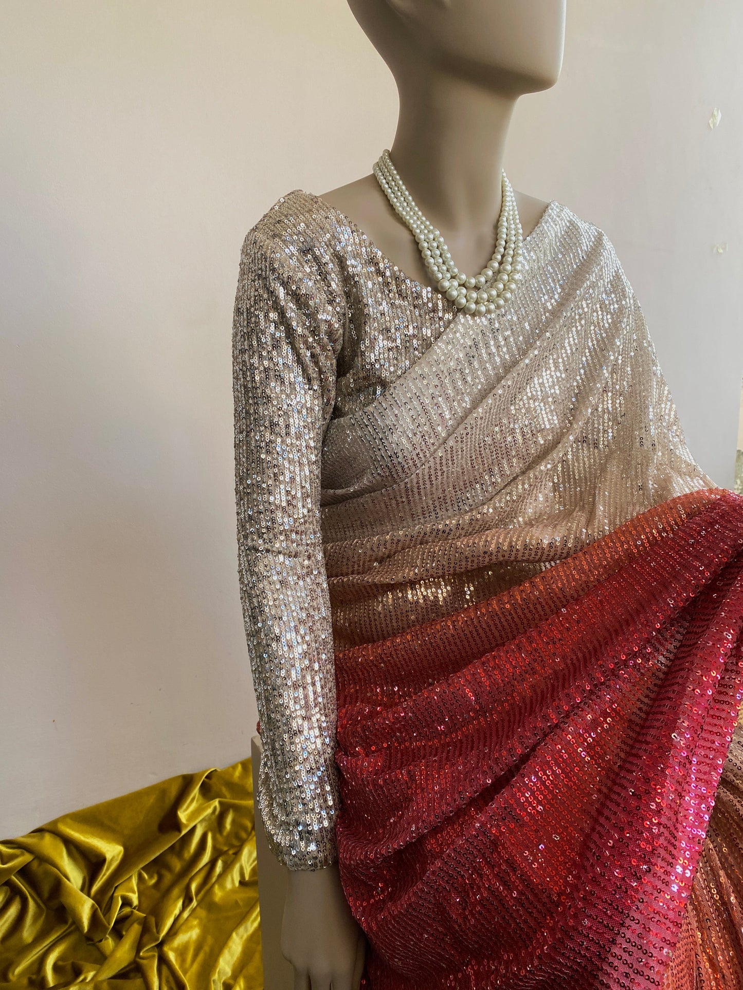 Ombré Aag Sequin Saree