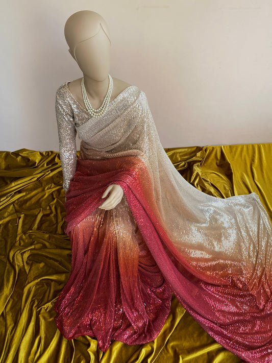 Ombré Aag Sequin Saree