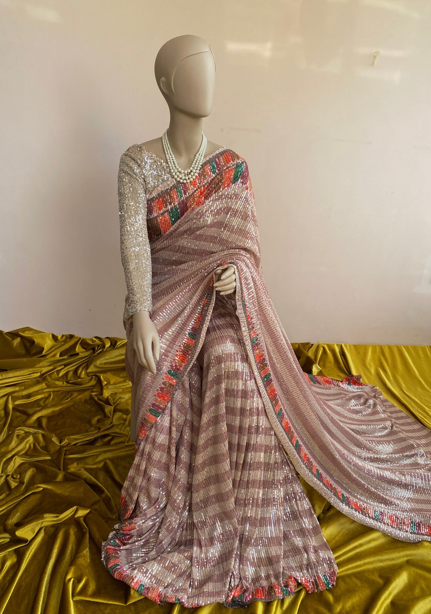 Premium two toned sequin saree