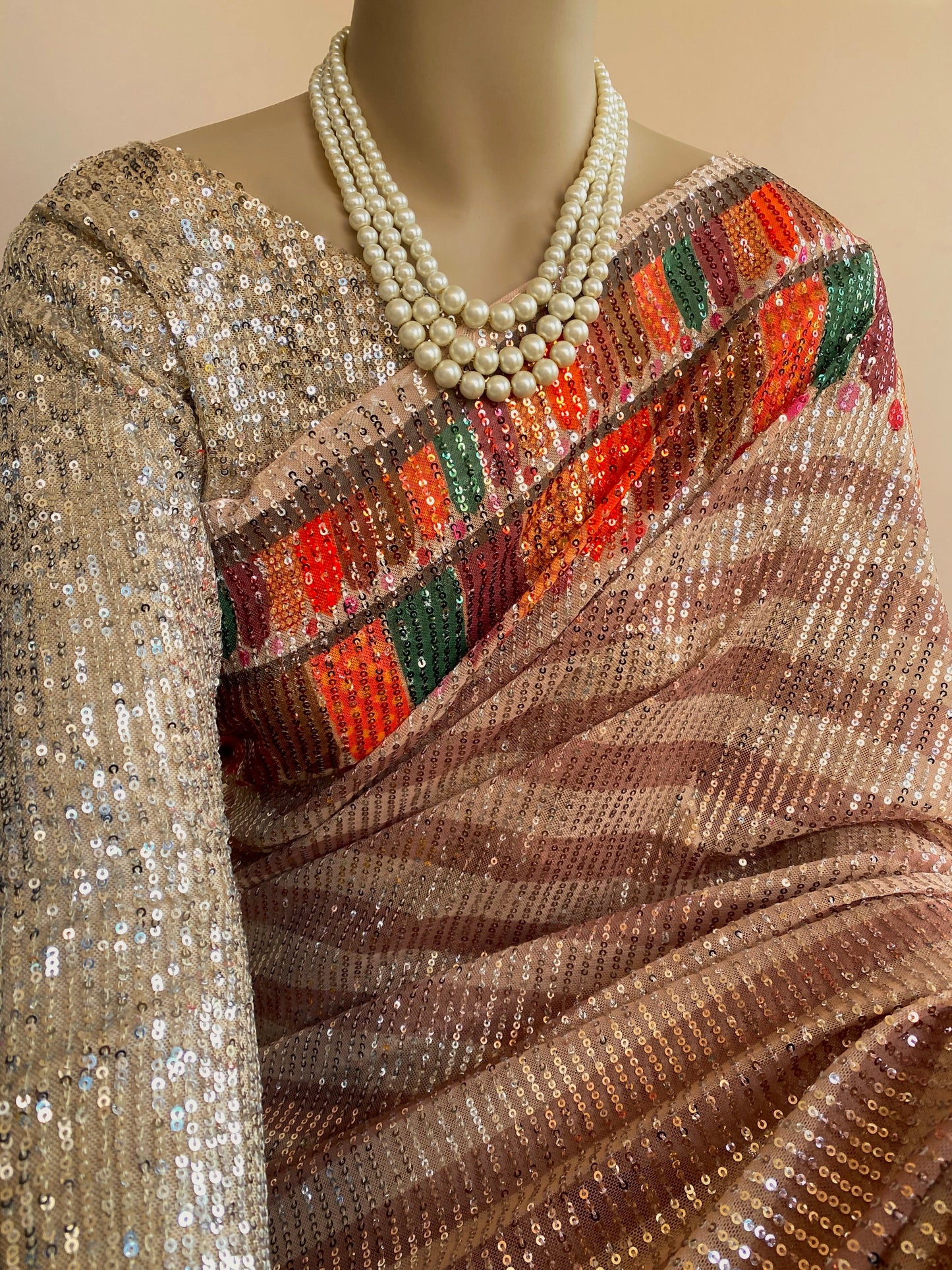 Premium two toned sequin saree